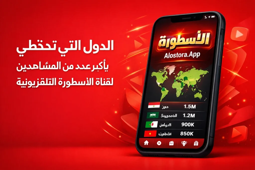 الدول التي تحظى بأكبر عدد من المشاهدين لقناة الأسطورة التلفزيونية